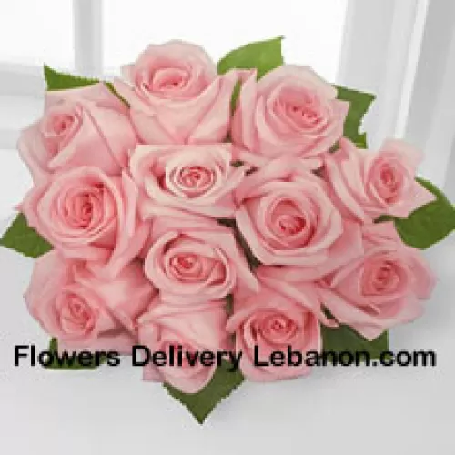 Bouquet aus 12 rosa Rosen